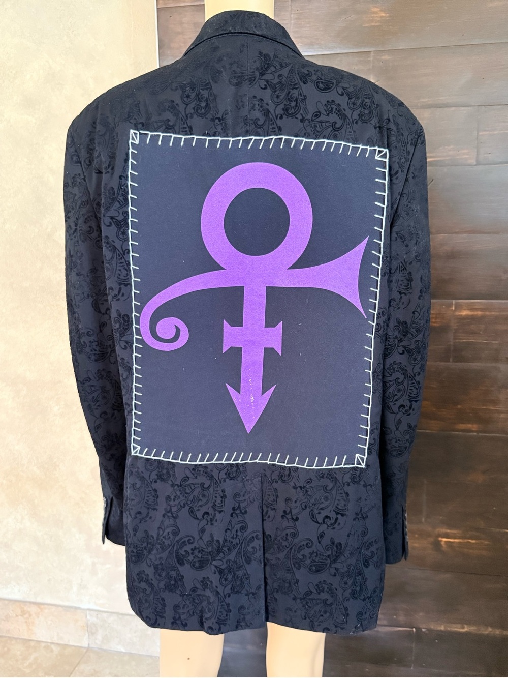 Upcycled Prince Black Velvet Blazer Size Men's XL